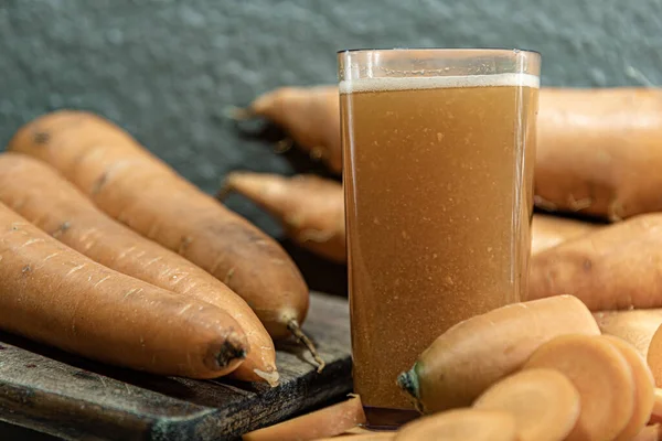 Ρίζες Και Χυμοί Καρότου Daucus Carota Φυτικά Που Χρησιμοποιούνται Για — Φωτογραφία Αρχείου