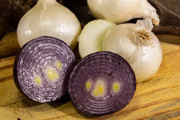 Cibulové Hlízy Allium Cepa Kulinářská Přísada Zelenina Používaná Ochucení Ochucení — Stock fotografie