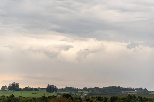 Región Del Bioma Pampa Sur Brasil Atardecer Los Campos Fincas — Foto de Stock