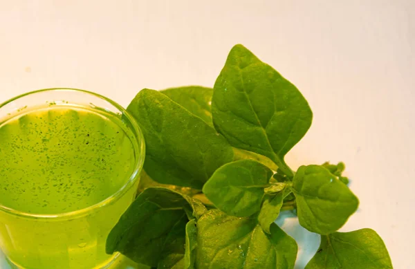 Spinazie Sap Detox Drinken Groen Sap Natuurlijke Drank Dieet Voor — Stockfoto