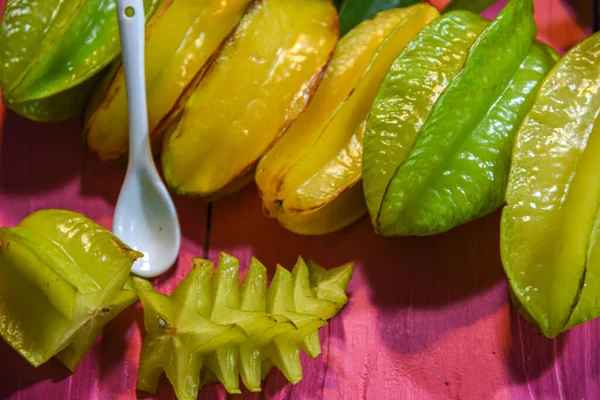 Star fruit. Fruits of star fruit (Averrhoa carambola) in natura. Exotic fruit from Indonesia. Fruit with marked citrus flavor source of vitamin A, C and some of the B complex.