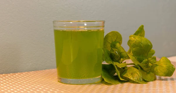 Πράσινος Χυμός Χυμός Αποτοξίνωσης Αδυνάτισμα Υγρή Δίαιτα Από Φύλλα Σπανάκι — Φωτογραφία Αρχείου