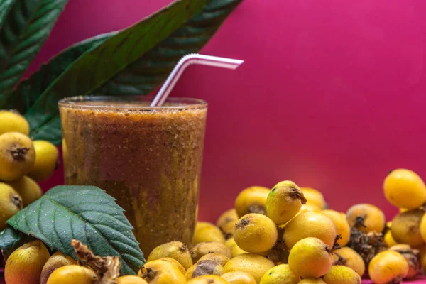 Natural Loquat Juice Fruit Loquat Fruit Juicy Spicy Sweet Rich — Stock Photo, Image