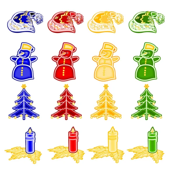 Christmas New Year Decoration Christmas Ornaments Faience Christmas Tree Candleholder — Stock Vector
