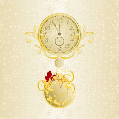 Noel arka plan dikkat yeni yıl altın kar tanesi ve Atatürk çiçeği ve altın Noel süs vintage düzenlenebilir el çizmek