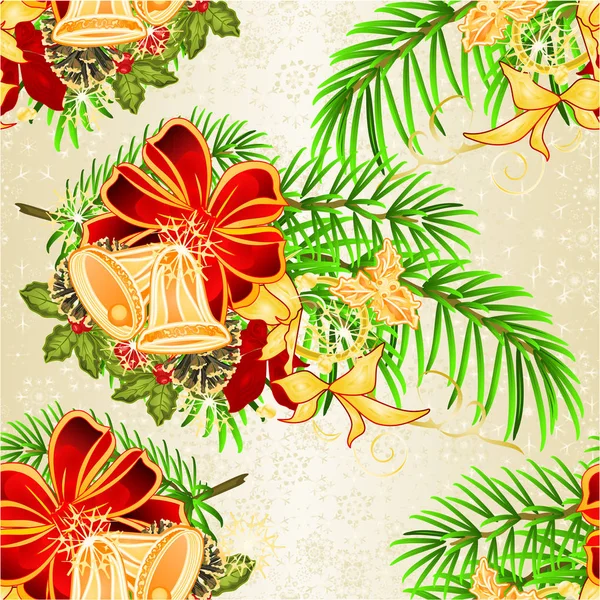 Textura Sem Costura Natal Ano Novo Decorativo Natal Abeto Árvore — Vetor de Stock