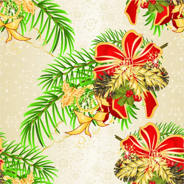 Textura Sem Costura Natal Ano Novo Decorativo Natal Abeto Árvore — Vetor de Stock
