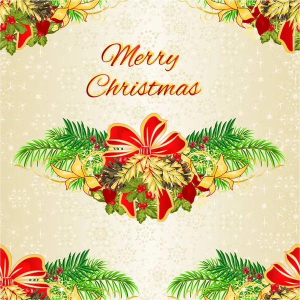 Seamless Texture Christmas New Year Decorative Christmas Tree Bow Festive — Stock Vector