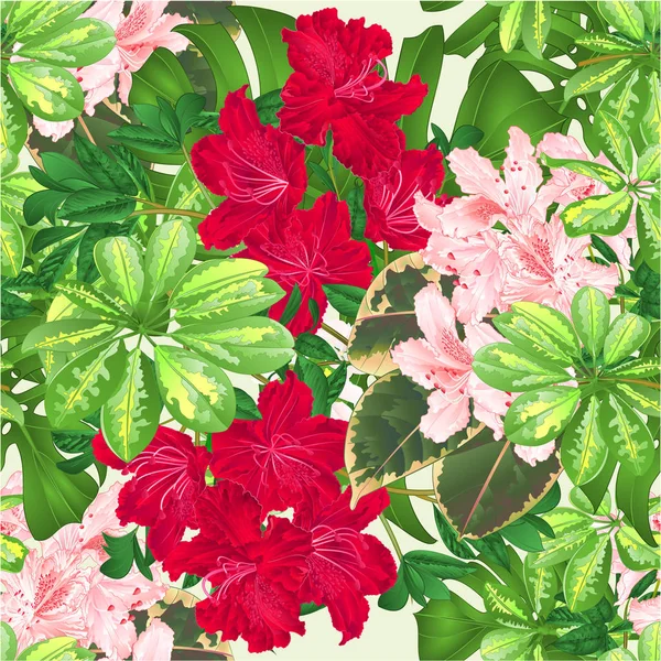 Бесшовный Букет Текстуры Тропическими Цветами Цветочная Композиция Красивым Светло Розовый — стоковый вектор