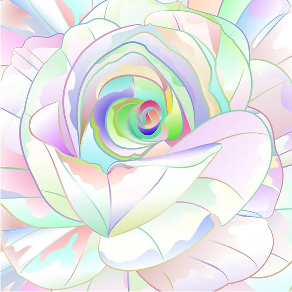 Rose Multicolore Aquarelle Fond Vintage Vecteur Botanique Illustration Modifiable Main — Image vectorielle