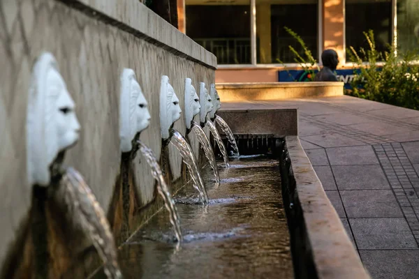 Fontana Veneziana Nel Villaggio Spili Grecia Creta — Foto Stock