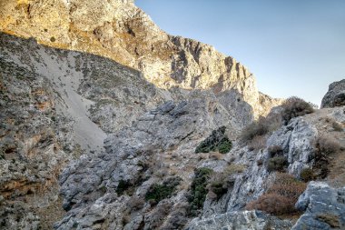Yazın Kourtaliotiko vadisi. Yunanistan. Girit.