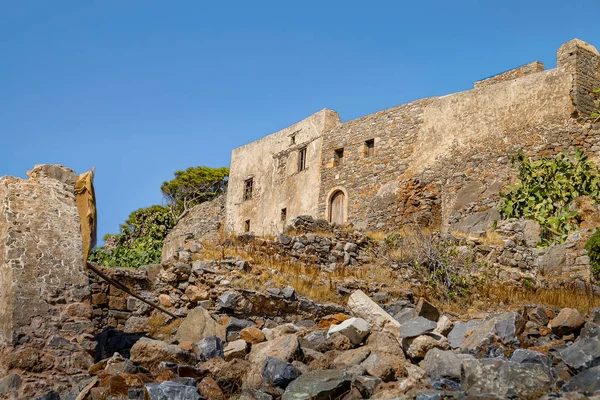 Руины Острове Спиналонга Греция Крит — стоковое фото