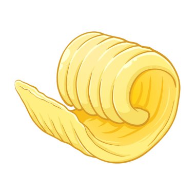 Tereyağı curl, beyaz arka plan üzerinde izole vektör çizim