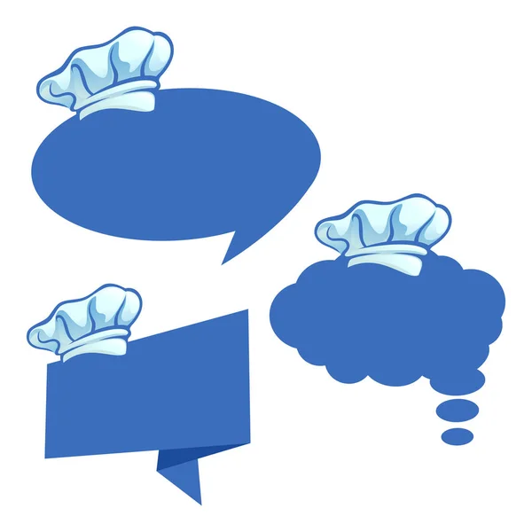 Vector Illustration Various Type Speech Bubble Chef Hat — Stock Vector