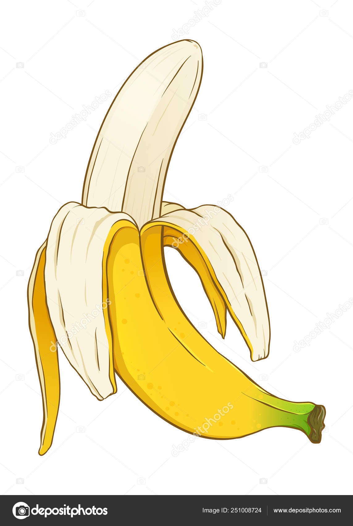 Half Peeled Ripe Banana Stock Vector by ©yusak_p 251008724