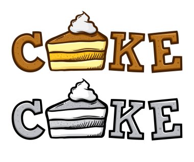 Kek özel metin tipografi logosu