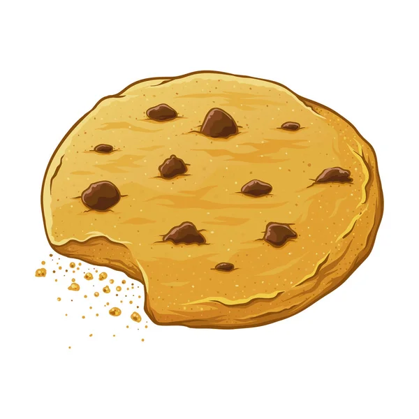 Τσιπς σοκολάτας μπισκότα φαγωμένα — Διανυσματικό Αρχείο