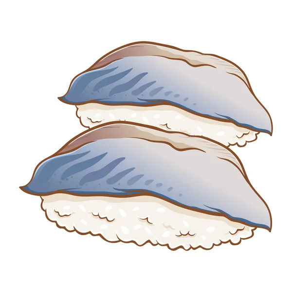 Mackerel Sushi illustratie — Stockvector