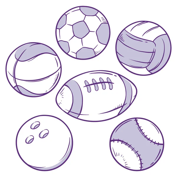 Sports Ball Doodle — Stock Vector