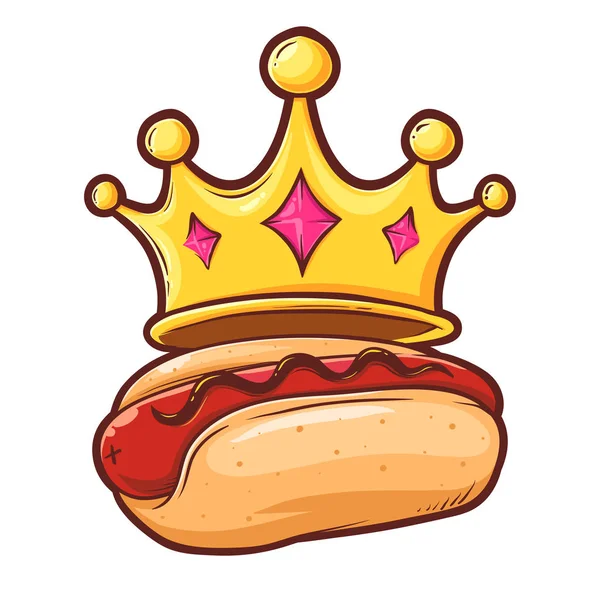 Hotdog Kral Simgesi — Stok Vektör