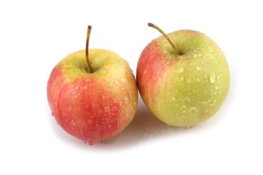 Elmalar beyaza izole edilmiş