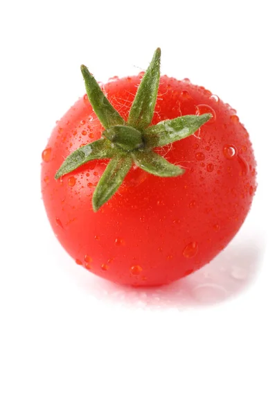 Tomate Cereja Vermelho Isolado Branco — Fotografia de Stock