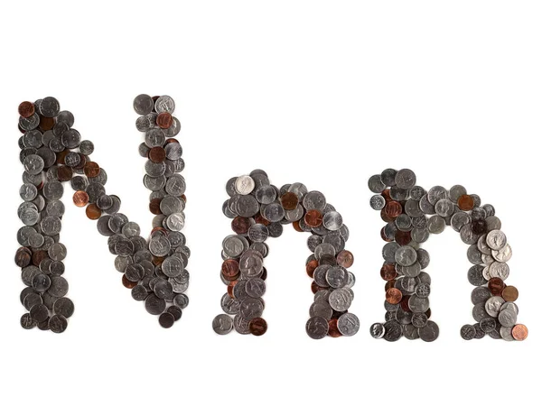 Деньги Алфавит Американские Монеты Буква — стоковое фото