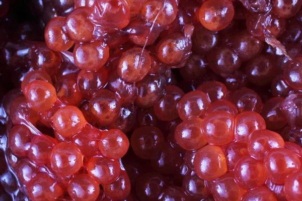 Frischer Roter Kaviar Hintergrund — Stockfoto