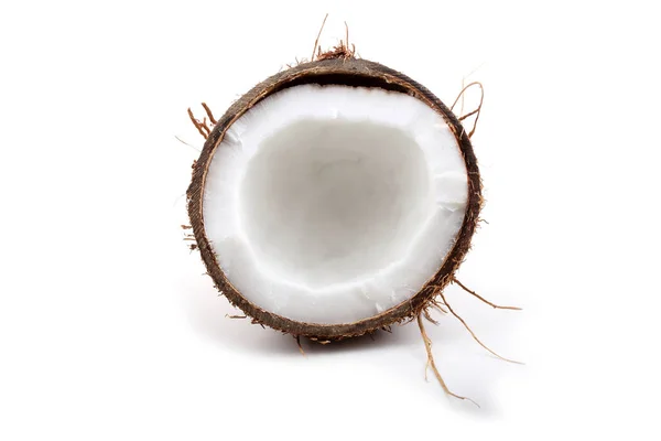 Medio Coco Aislado Blanco — Foto de Stock