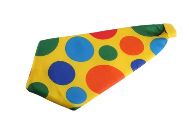 Beyaz üzerine izole palyaço kravatı