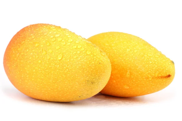 Olgun Mango meyvesi beyaz arkaplanda izole