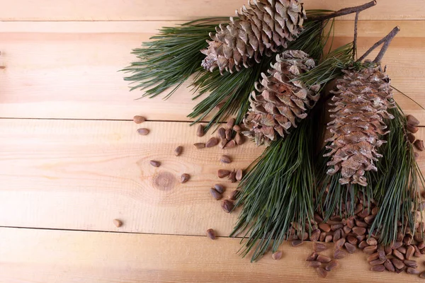 Cedar pine nuts on table