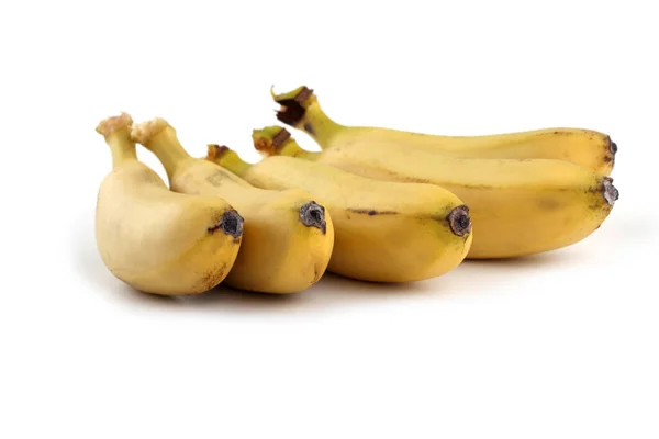 Plátanos Amarillos Sobre Fondo Blanco —  Fotos de Stock