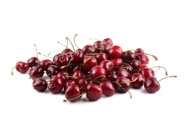 beyaz arkaplanda izole kirazlar