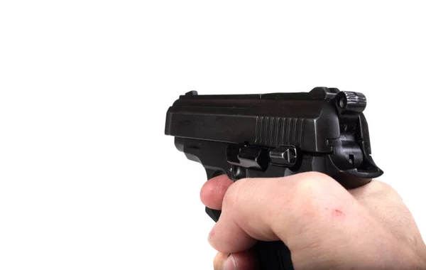 Hand Holding Pistol Shooter Style — Stock Photo, Image