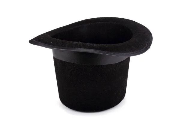 Μαύρο Καπέλο Απομονωμένο Λευκό Φόντο — Φωτογραφία Αρχείου