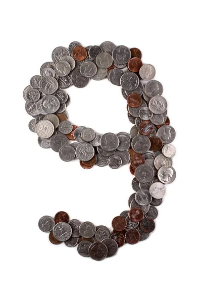 Numbers Made Coins American Money — Stock Photo, Image