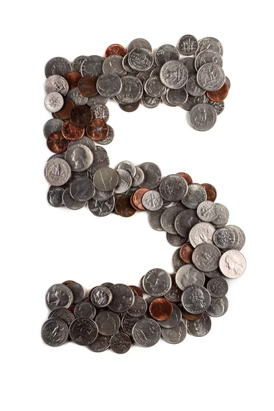 Числа Зроблені Монет Американські Гроші — стокове фото