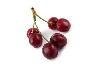 beyaz arkaplanda izole kirazlar