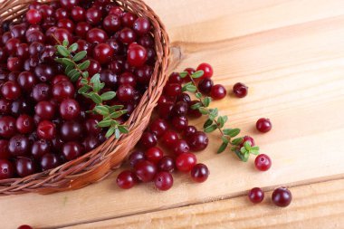 Yaban mersinleri masada. Taze meyve.