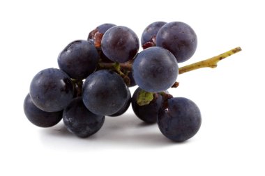 Siyah şarap üzümü beyaz üzerine izole edilmiş.