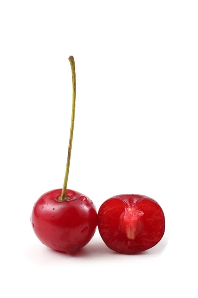 Cerezas Aisladas Sobre Fondo Blanco — Foto de Stock