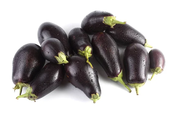 Aubergines Geïsoleerd Wit — Stockfoto