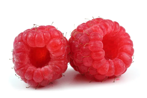 Fresh Organic Raspberries White Background — Stock Photo, Image