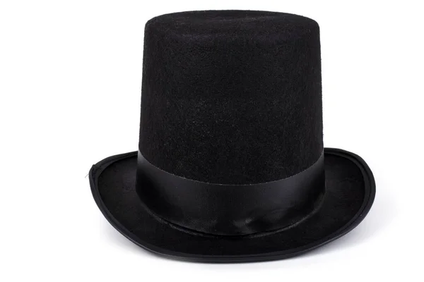 Schwarzer Hut Isoliert Auf Weißem Hintergrund — Stockfoto