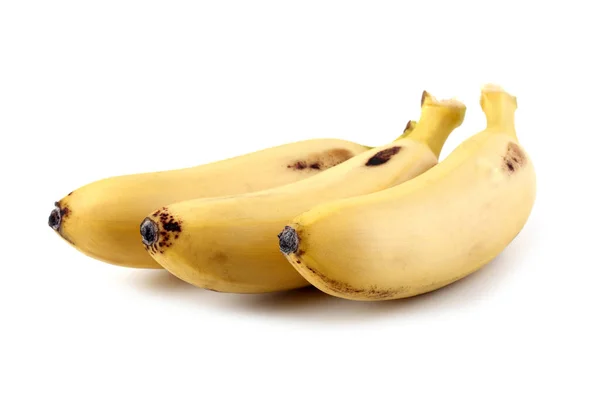 Gula Bananer Vit Bakgrund — Stockfoto