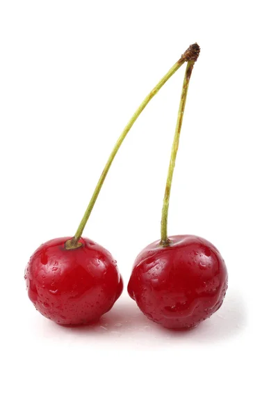 Cerezas Aisladas Sobre Fondo Blanco — Foto de Stock