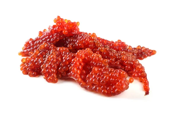 Caviar Vermelho Isolado Sobre Branco — Fotografia de Stock