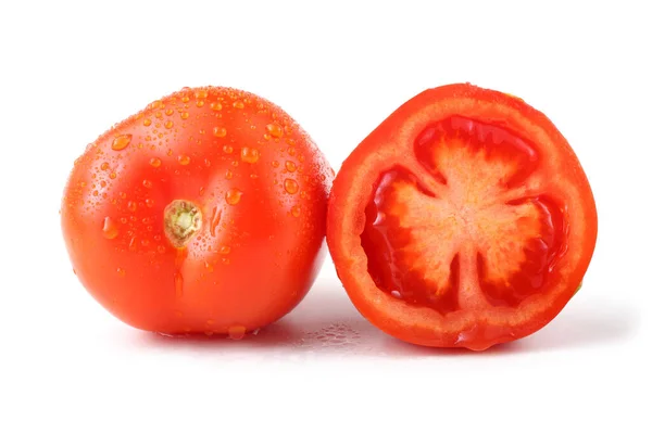 Sabrosos Tomates Maduros Sobre Fondo Blanco — Foto de Stock